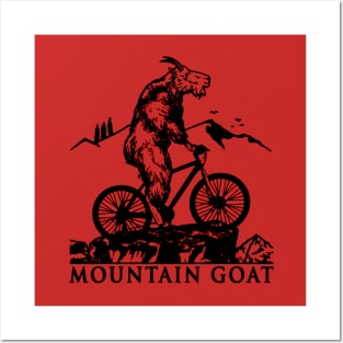 Cool Mountain Goat Tee Riding Biking Posters and Art